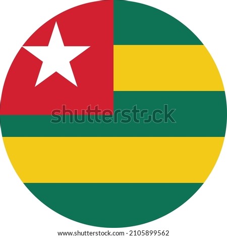 Circular national flag of Togo