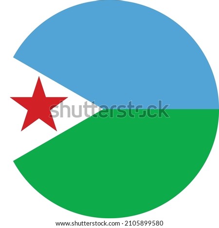 Circular national flag of Djibouti