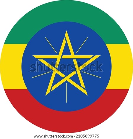 Circular national flag of Ethiopia