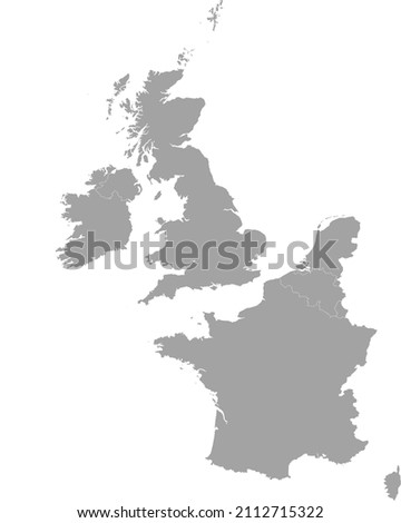 Black Map of Monaco within the gray map of Western Europe Stock foto © 