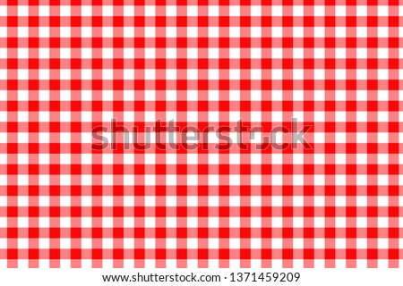 Red Gingham seamless pattern. Texture from rhombus/squares for - plaid, tablecloths, clothes, shirts, dresses, paper, bedding, blankets, quilts and other textile products. Vector illustration.