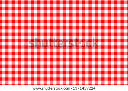 Red Gingham seamless pattern. Texture from rhombus/squares for - plaid, tablecloths, clothes, shirts, dresses, paper, bedding, blankets, quilts and other textile products. Vector illustration.