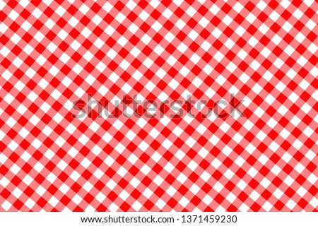 Red Gingham seamless pattern. Texture from rhombus/squares for - plaid, tablecloths, clothes, shirts, dresses, paper, bedding, blankets, quilts and other textile products. Vector illustration.