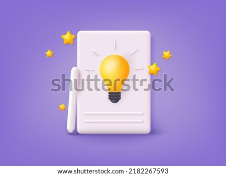 Creative writing and storytelling, education concept. Copywriting, writing icon. 3D Web Vector Illustrations.  Foto stock © 