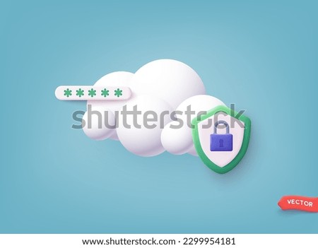 Cloud protection vector filled outline Icon Design illustration. SEO Development And Marketing Symbol on blue background. 3D Web Vector Illustrations.