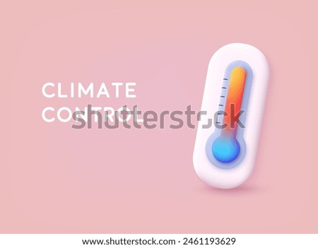 Temperature 3d vector icon. Chill symbol concept isolated. mometer Icon.  Trendy style for web site, mobile app design. 3D Vector Illustrations.