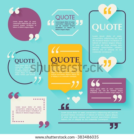 Quote blank template. Design elements, circle business card, paper sheet, information, text  for your design.