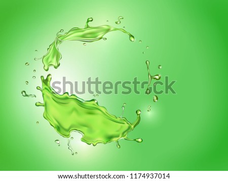 Similar – Image, Stock Photo Green smoothie splashing in glass and flying ingredients at white background with heap of green fruit and vegetable