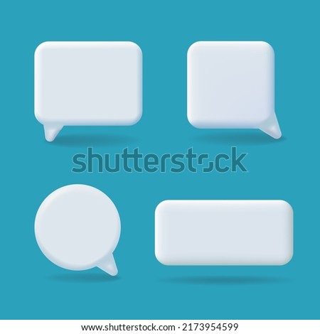 White speech bubbles set, Text bubbles in various shapes. Social media chat message icons. dialogue clowds 3d talking windows for chatting