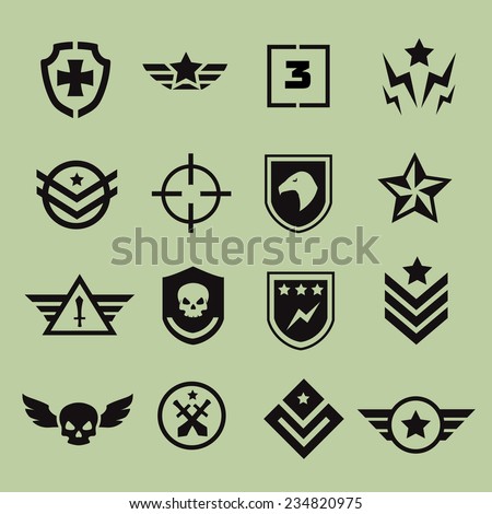 Military Symbol Icons Vector - 234820975 : Shutterstock