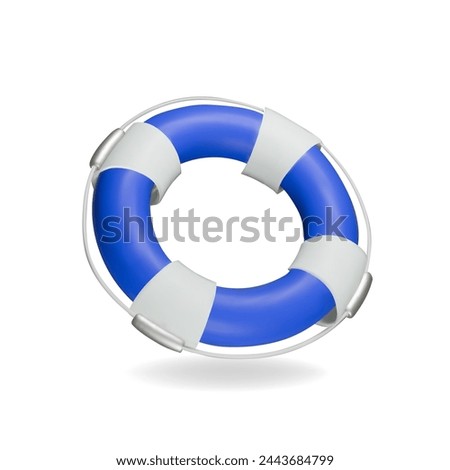 Lifebuoy 3d icon isolated. Summer holiday icon.