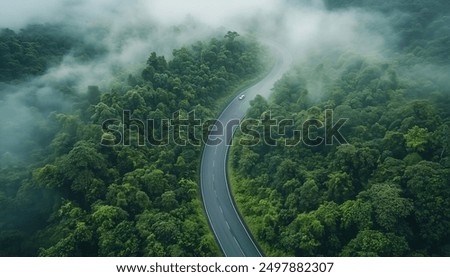 Similar – Image, Stock Photo View of highway at sunset