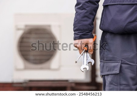 Similar – Image, Stock Photo air source heat pump.