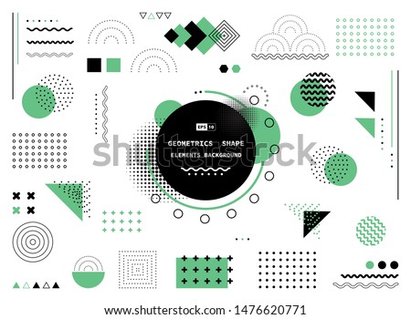 Abstract green and black geometric shape of modern elements cover design. Use for poster, artwork, template design, ad, print. illustration vector eps10