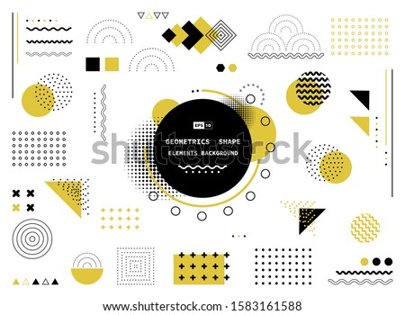 Abstract yellow and black geometric shape of modern elements cover design. Use for poster, artwork, template design, ad, print. illustration vector eps10