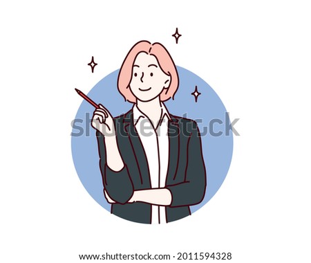 business woman. Hand drawn style vector design illustrations.