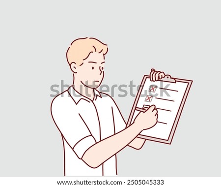 Rejection of document and file. Hand drawn style vector design illustrations.