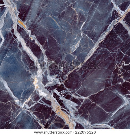 Marble texture. Black and blue stone background. Caribbean Portoro Marble. Michelangelo. Quality stone texture with deep veins. High resolution.