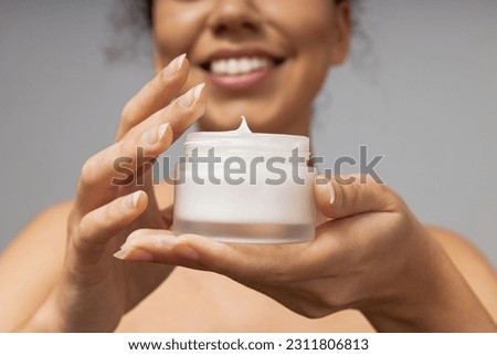Similar – Image, Stock Photo Relaxed black female model leaning on roof construction