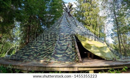 Wigwam, a tall, huge tent in the open air Stock fotó © 