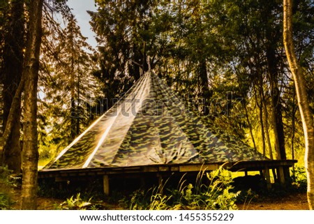 Wigwam, a tall, huge tent in the open air Stock fotó © 