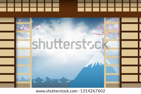 door of dojo with fuji mount background