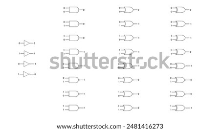 logic gate icon on the white background