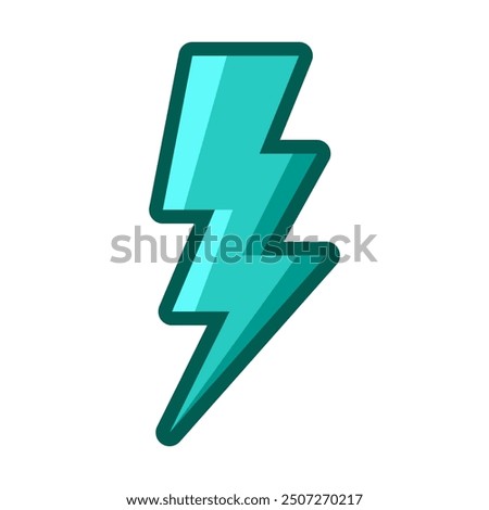 Icon Thunder Set Of Four Different Style Lightning Bolts with outline