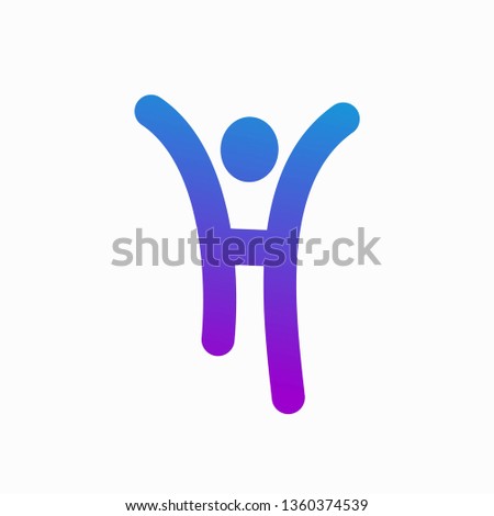 Letter H Happy people logo