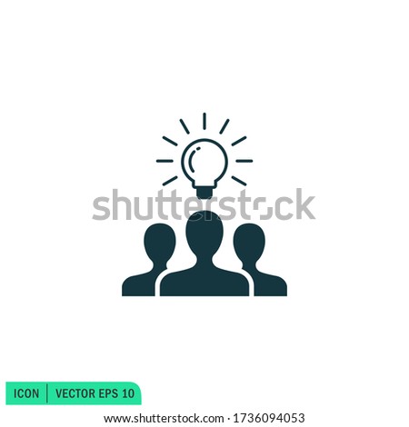 people and lightbulb icon idea symbol design element vector illustration 