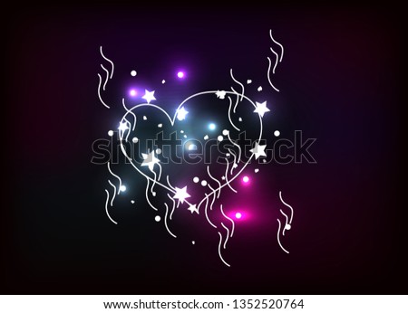 painted heart with the effect of stars and circles.suitable for design 