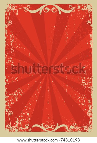 Red background with grunge elements decoration.Retro image for text.Raster
