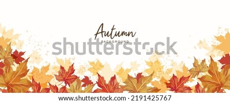 Similar – Image, Stock Photo Autumn leaves of maple, oak and beech lie on the blue water, in which also treetops are reflected