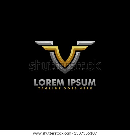 V Wing Concept illustration vector Design template. Suitable for Creative Industry, Multimedia, entertainment, Educations, Shop, and any related business