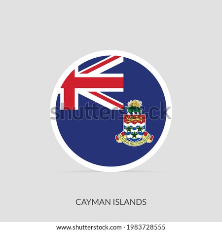 Cayman Islands Round flag icon with shadow.