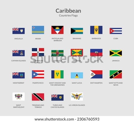 Caribbean Countries Rectangle flag icon