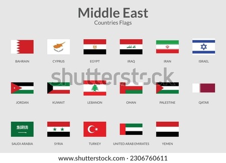 Middle East countries Rectangle flag icon