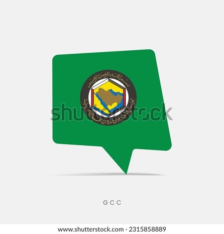 GCC -  Gulf Cooperation Council flag bubble chat icon