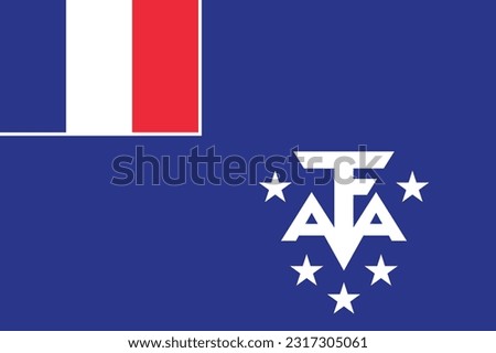 Flag of French Southern  Antarctic Lands - Vector illustration.