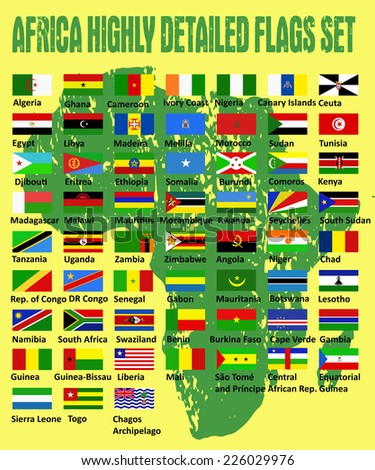 Africa's highly detailed flags set