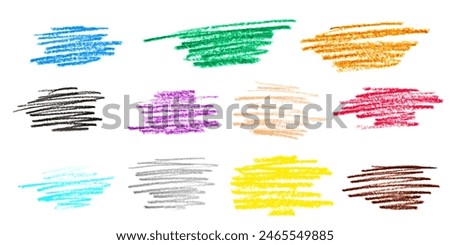 Image, Stock Photo multicolored crayons on the background of green chalk school blackboard