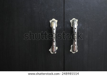 Black door closet close up