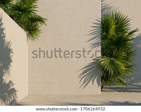 Similar – Image, Stock Photo empty beach with green sun beds and brown parasols