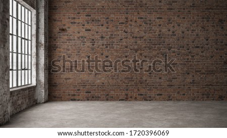 Similar – Image, Stock Photo Old industrial building with street and cheerful pennant shadow