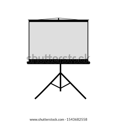 Vector illustration of projector screen. Screen for presentation. School whiteboard