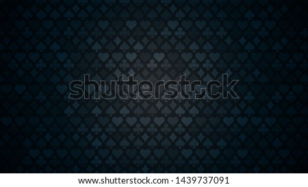Colorful background with card suits. Picture spades, hearts, diamonds, clubs. Background for gambling, casino advertising. Vector illustration.