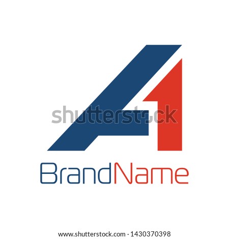 Letter A logo formed number one symbols  with modern shape