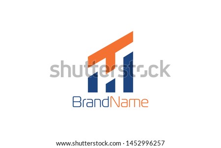 Letter logo T forms negative space of letter H