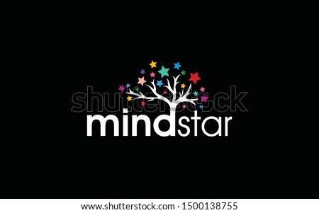 Psychology logo forms a symbol of the brain and is shaped to resemble a leafy star tree 