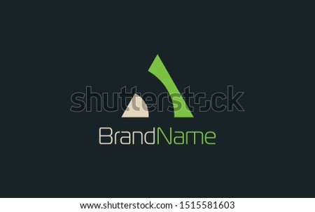 Letter A logo formed with triangle in modern and simple shape